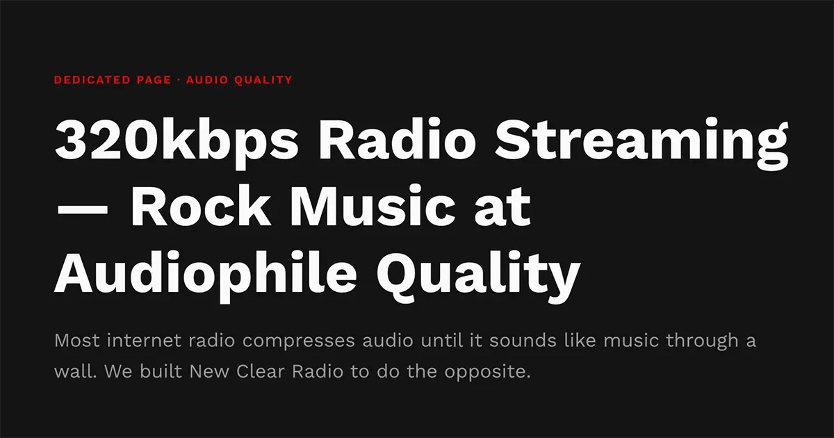 320kbps Radio Streaming — Listen in Audiophile Quality